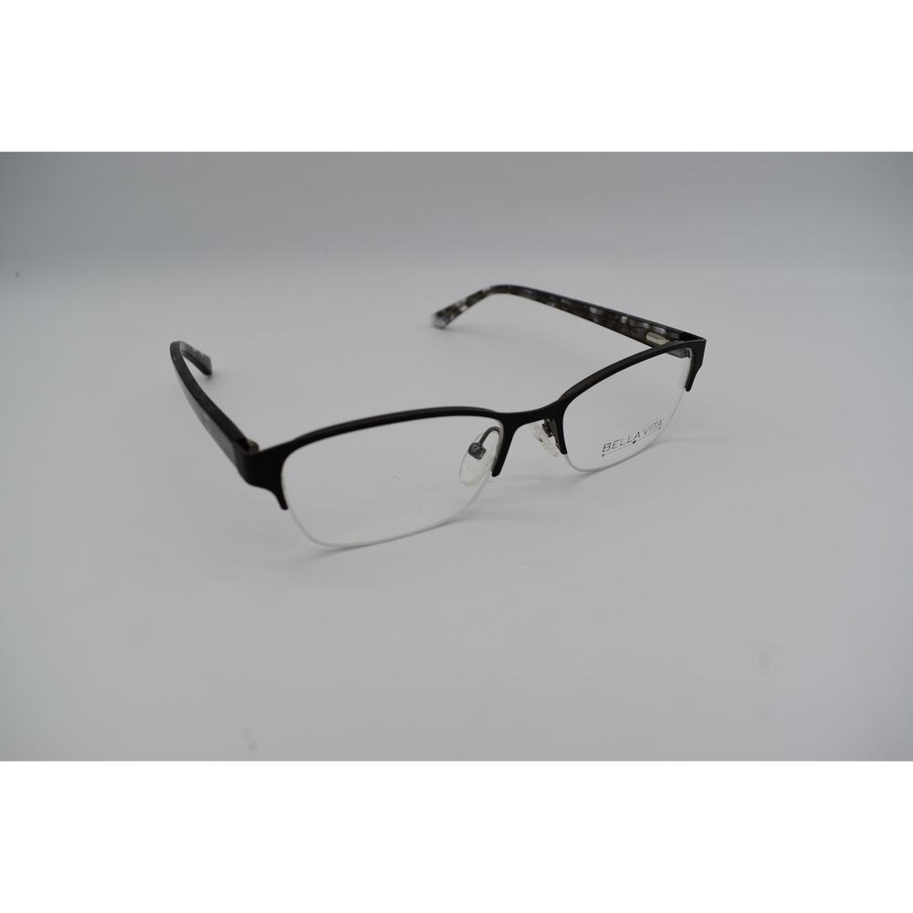 BELLA VITA Iconyx 1035 50-16-135mm Black Half Rim Eyeglasses FRAMES ONLY